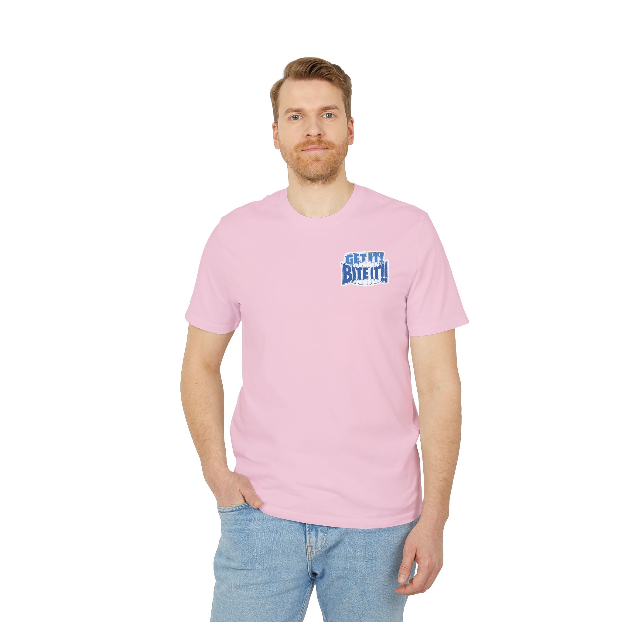 💪 GET IT! BITE IT!! 🫦 | Official GO Forth! T-Shirt | Small Chest Logo | Colour