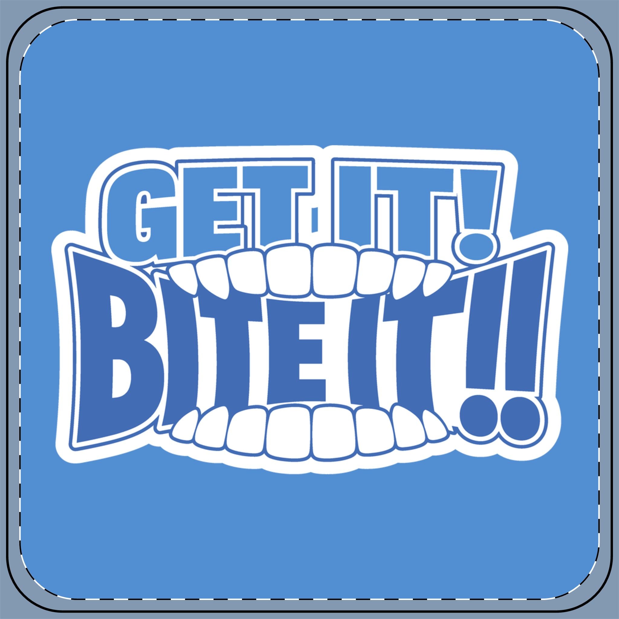 OFFICIAL GO Forth! Drink Coaster | 💪 Get It! BITE IT!! 🫦 | Light Blue 🩵