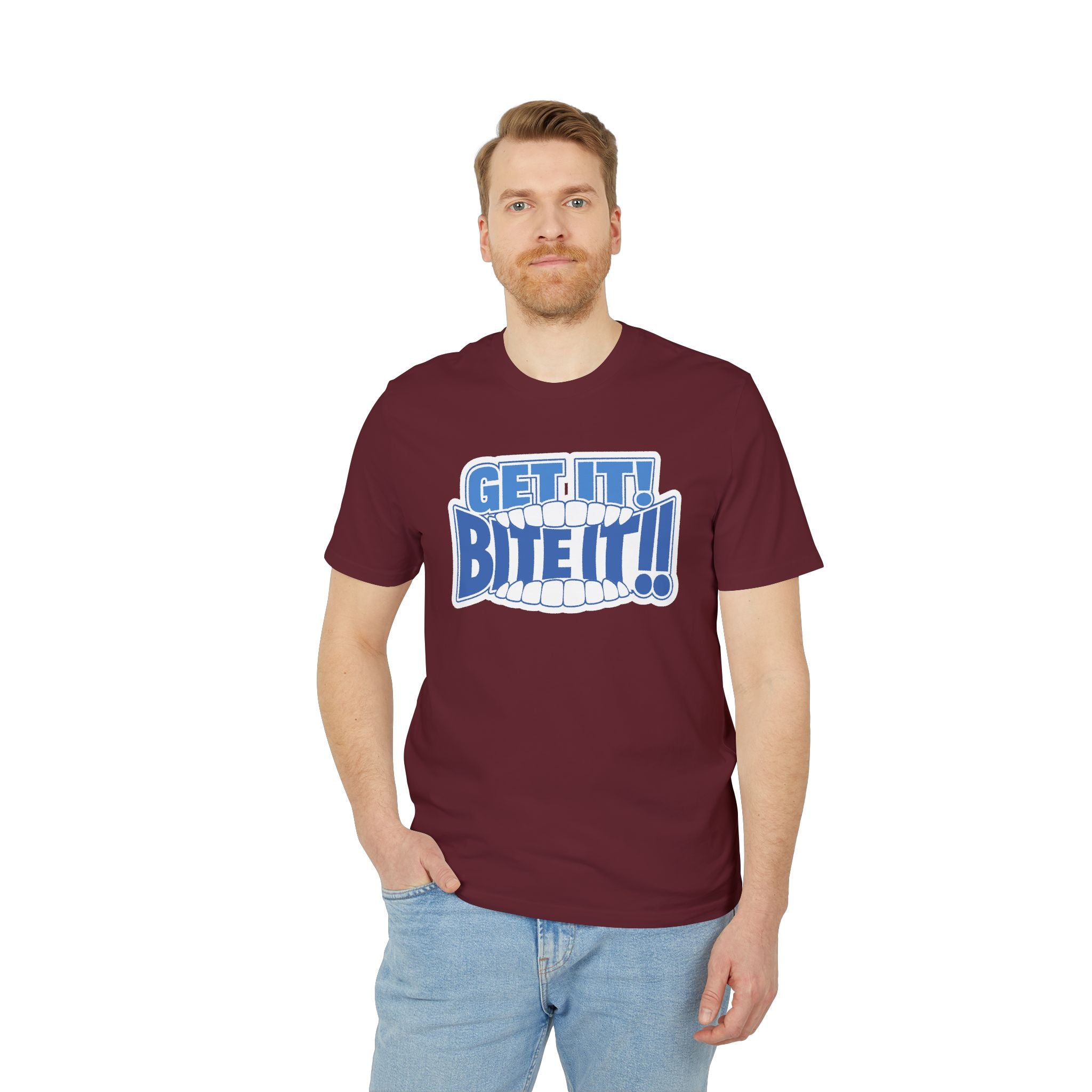 💪 GET IT! BITE IT!!🫦 | Official GO Forth! T-Shirt | Large Chest Logo | Colour