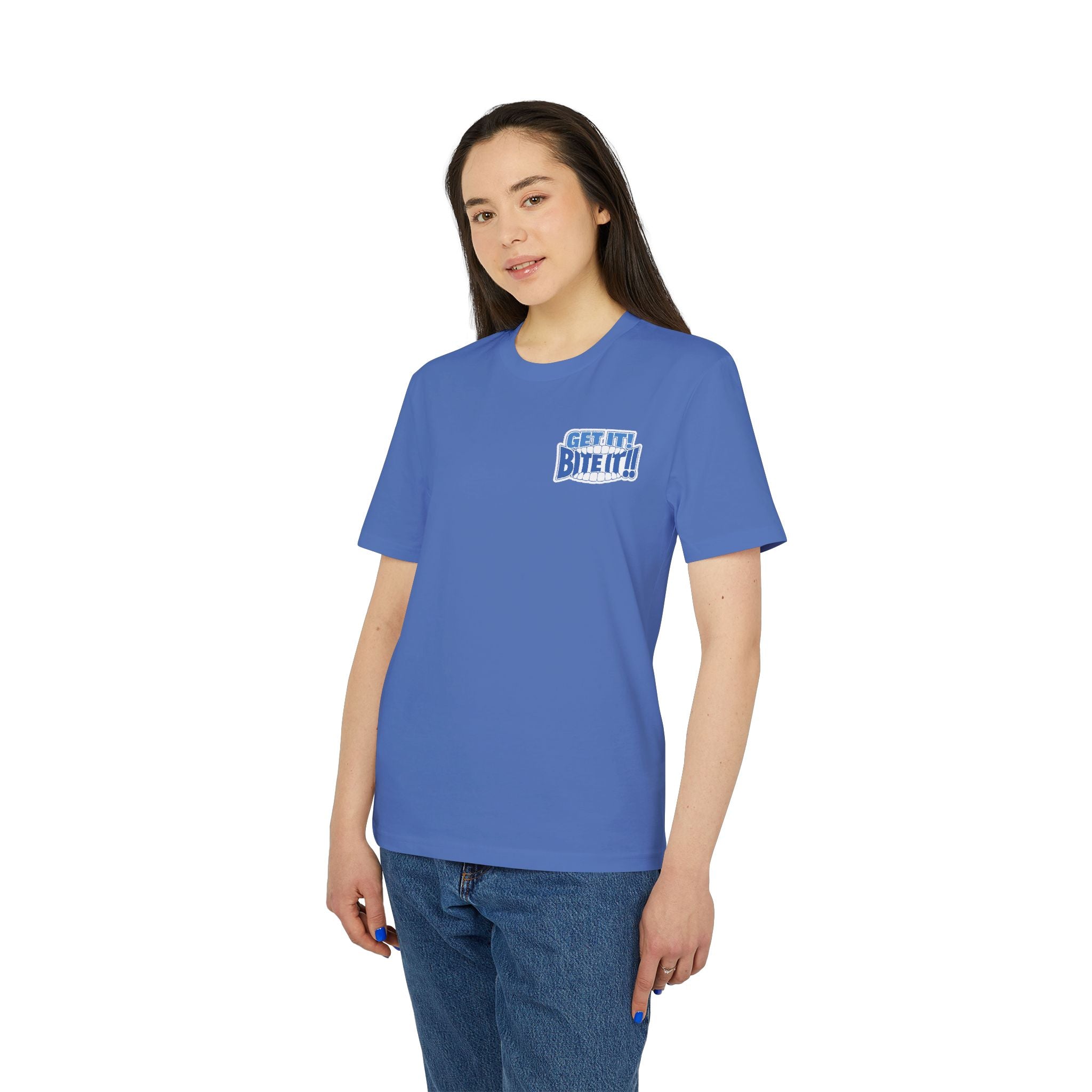 💪 GET IT! BITE IT!! 🫦 | Official GO Forth! T-Shirt | Small Chest Logo | Colour