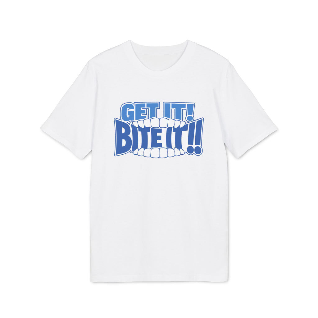 💪 GET IT! BITE IT!!🫦 | Official GO Forth! T-Shirt | Large Chest Logo | White