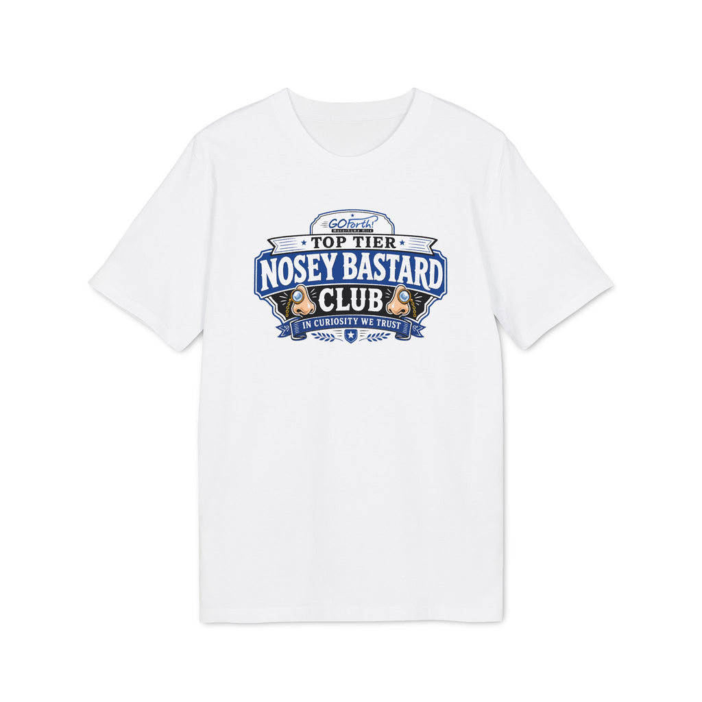 'TOP TIER' Nosey Bastard Club | Official GO Forth! T-Shirt | Large Chest Logo | White