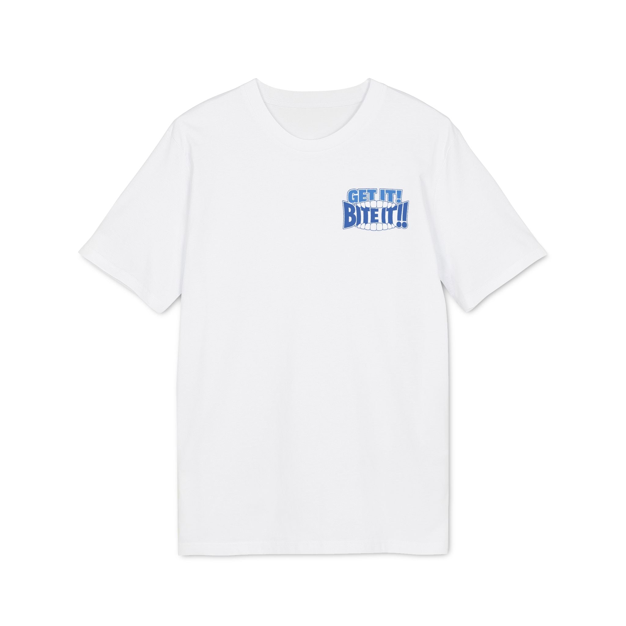💪 GET IT! BITE IT!! 🫦 | Official GO Forth! T-Shirt | Small Chest Logo | White