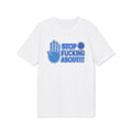 STOP FUCKING ABOUT! | Official GO Forth! T-Shirt | Large Chest Logo | White