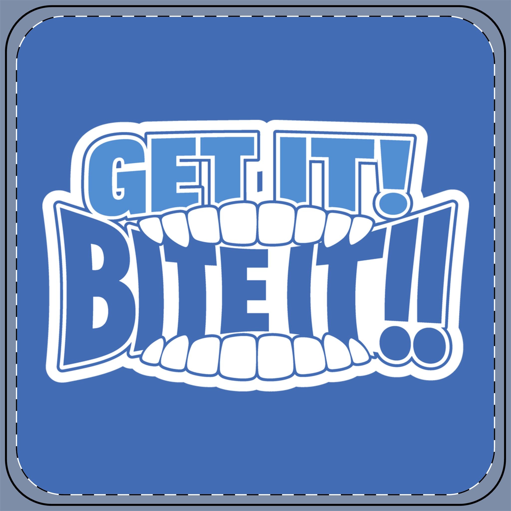 OFFICIAL GO Forth! Drink Coaster | 💪 Get It! BITE IT!! 🫦 | Dark Blue 💙
